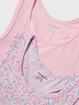 Name It Short Top 2P Pastel Lilac Dot Noos