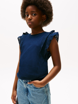 Tommy Hilfiger Broderie Anglaise Knit Top